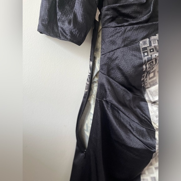 Dries Van Noten Aysmmetrical Sleeve Geometric Design Silk-Wool Dress Size 40/ 4 - Picture 11 of 16